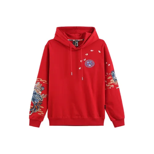 ONIARAI SS21 С капюшоном Стандартный Свитшот Мужской Красный