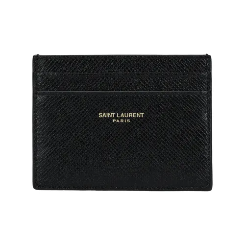 SAINT LAURENT Париж Покрытый Bark Текстура Кожа Картхолдер Мужской Черный