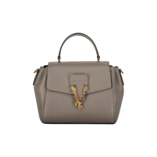 VERSACE Телячья кожа Тоут Сумка Сумка для покупок Сумка на плечо Сумка Женская Кунжут Семена Бежевый