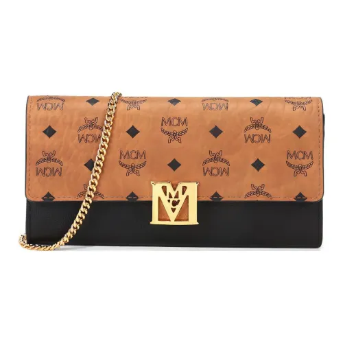MCM Кожа Одно плечо Через плечо Цепочка Кошелек Женские Черный