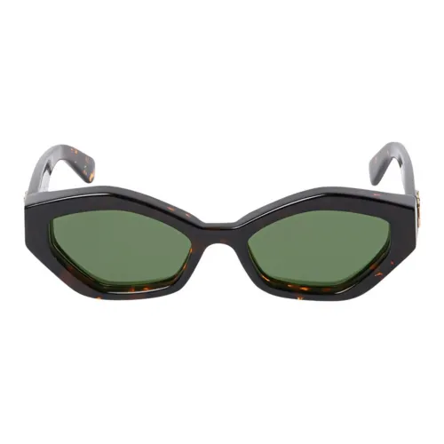 OFF Белый Металлический Ацетат Ацетат Кошачий глаз Солнцезащитные очки Унисекс Коричневый