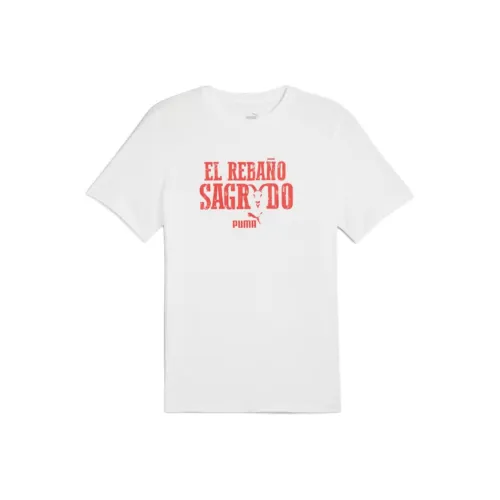 PUMA SS24 T Shirt Мужской Белый Красный