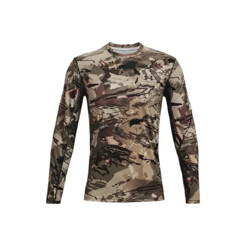 Under Armour Iso CHILL Щетка Линия T Рубашка Мужская Камуфляж Черный