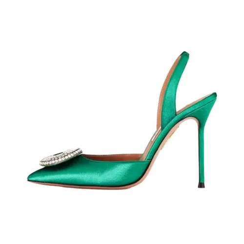 AQUAZZURA Кристальный HOOP Узкий каблук Высокие каблуки 10,5 см Женские Зеленый