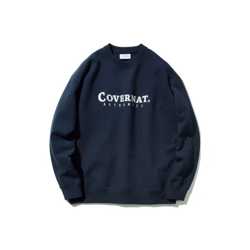 COVERNAT Круглый вырез Свободный крой Толстовка Унисекс Темно-синий