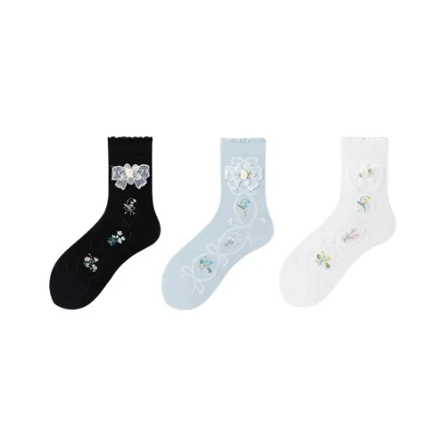 WAJUZHEN Носки Crew Женские 3 упаковки Ландыш Season