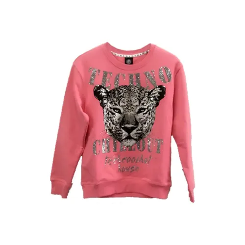 TCH Леопард Full Collection Rhinestone Angel Wings Дофаминовый Стиль Boyfriend Фигура Slimming Sweatshirt Unisex Pink