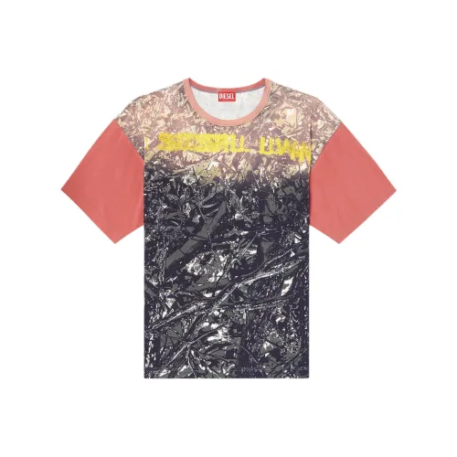DIESEL Черный/Зеленый Мужские T-рубашки