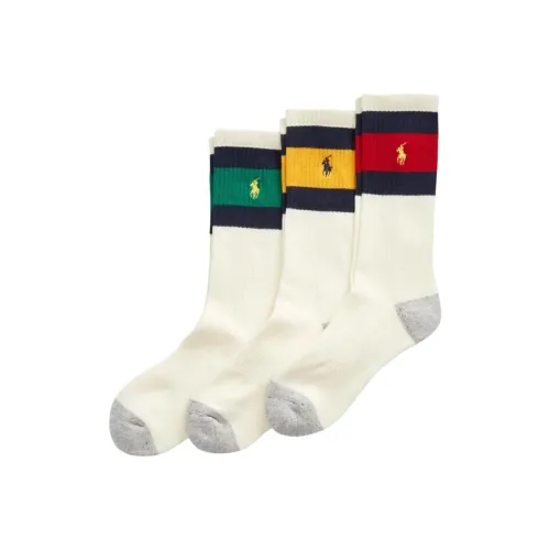 Polo Ralph Lauren SS25 Носки Crew Мужские упаковка из 3 пар белые