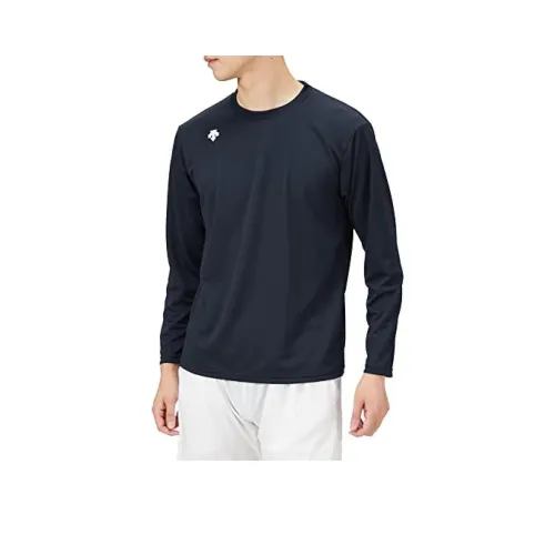 DESCENTE ESSENTIAL Series T-Shirt Унисекс Темно-синий × Белый