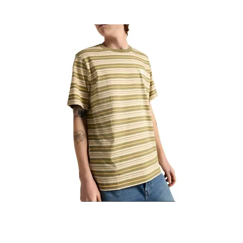 Конверс Свободный крой Полосатый Tee T-рубашка Мужская Лесной мшистый Лень