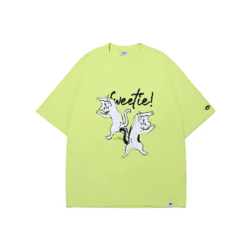 Guuka Короткий рукав T-рубашки унисекс неоновый желтый