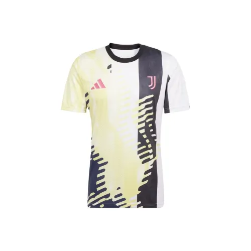 Adidas Juventus 24 25 Pre Match Джерси T Рубашка Мужская Pure Сера Черный Легендарный чернильно-синий