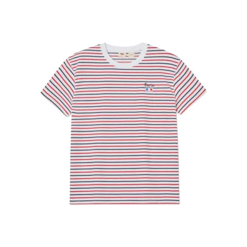 Levi's SS24 Paris Limited Capsule Series SS24 T-Shirt Мужская Красная Синяя Полоса