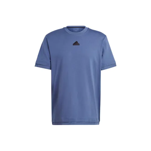 Adidas Серый Синий Мужская Футболка