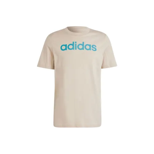 Adidas SportswearESSENTIALS Single Jersey LINEAR с вышитым логотипом Рубашка Мужская Ecru