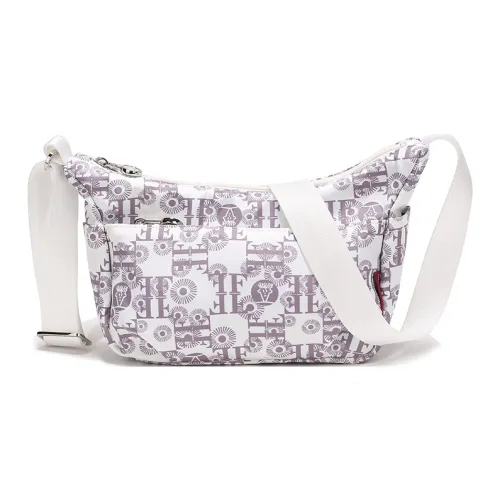 FIDO DIDO Водонепроницаемая тканевая сумка через плечо маленькая женская экрю синий