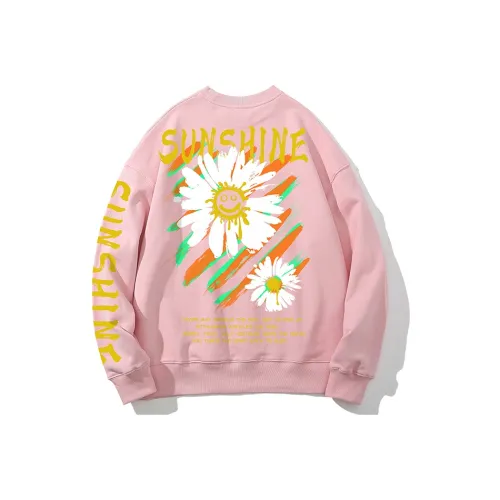 SANSYAS Круглый вырез Свободный крой Толстовка Унисекс