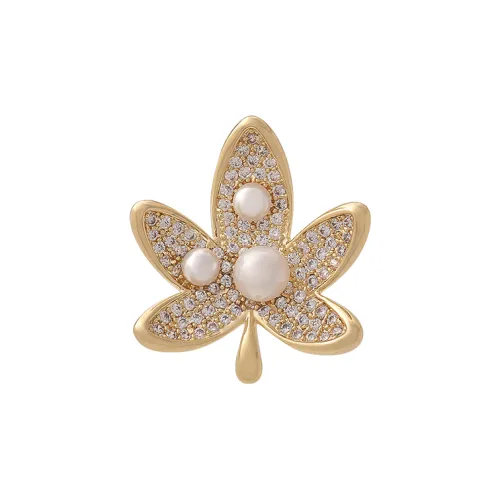 ROYALSASA Медный Искусственная жемчужина Броши Женские