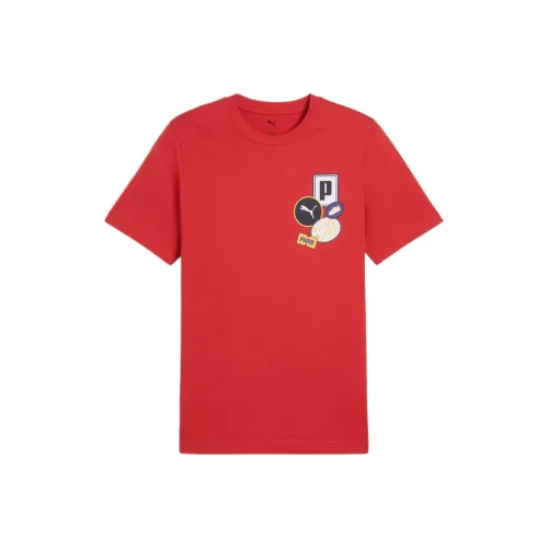 PUMA Red Men's T-Shirts PUMA Красные Мужские Футболки