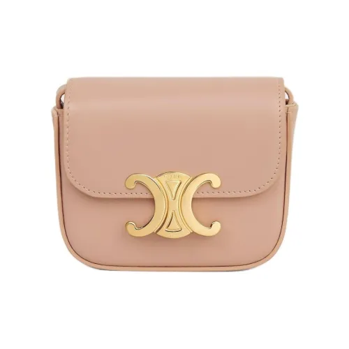 CELINE Claude Коровья кожа Сумка на плечо Мини Женская Мягкая Персиковая