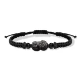 Браслет с китайскими благословенными животными - черный шнур