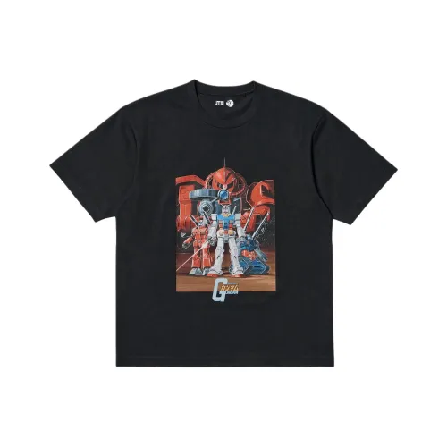 UNIQLO x JIDONGZHANSHIGAODA 45ZHOUNIAN LIANMINGKUAN SS25 T-Shirt Унисекс Черный