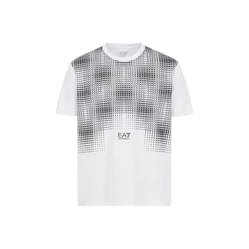 EMPORIO ARMANI EA7 SS25 T Рубашка Мужская Кремово-Белая