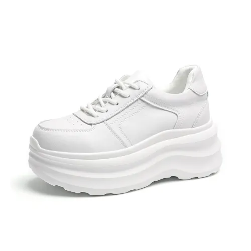 O.L Противоскользящий Устойчивый к истиранию Дышащий Увеличивающий высоту Низкий Топ Casual Женский Белый