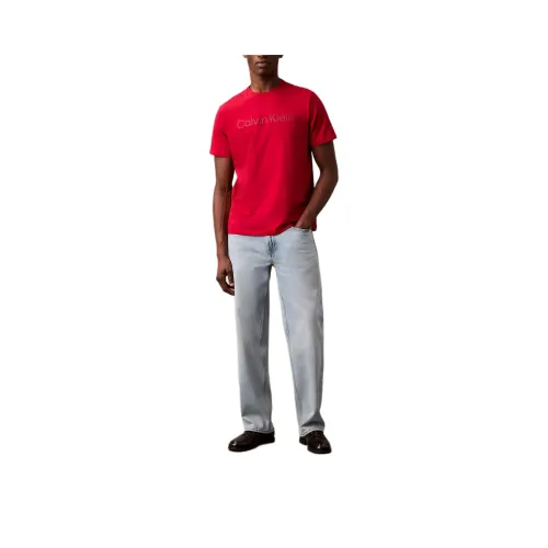 Calvin Klein Red Men's T-Shirts Кальвин Кляйн Красный Мужские Футболки