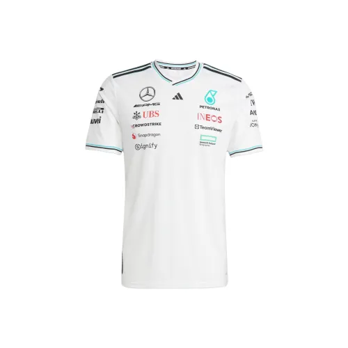 Adidas x Mercedes AMG Petronas F1 Team SS25 Driver Jersey Authentic T-Shirt Men's White Black Adidas x Mercedes AMG Petronas F1 Team SS25 Драйвер Джерси AUTHENTIC T-Shirt Мужской Белый Черный