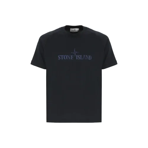 STONE ISLAND Морской Синий Мужская T-Рубашка