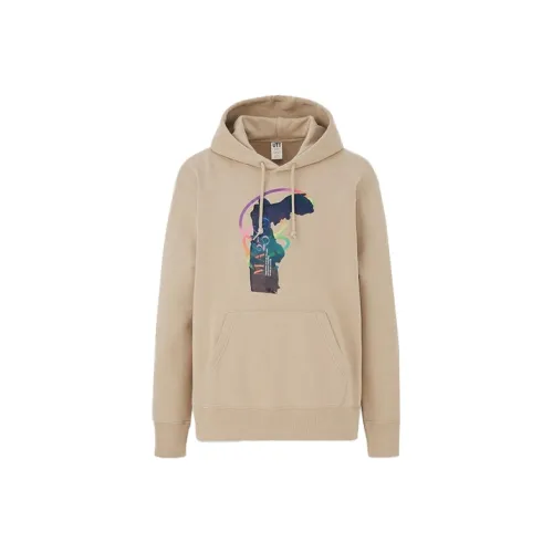 UNIQLO С капюшоном Стандартный Свитшот Унисекс Бежевый