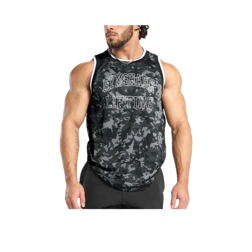 GYMSHARK Топ без рукавов Мужской Камуфляж Черный