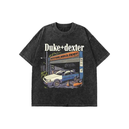 DUKE+DEXTER T-Shirt Унисекс Выстиранный Черный