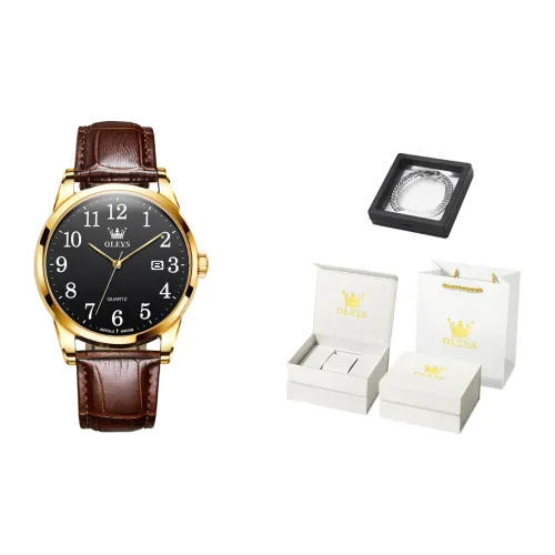 OLEVS Кварцевый механизм ремешок из полиуретана часы для мужчин белый циферблат