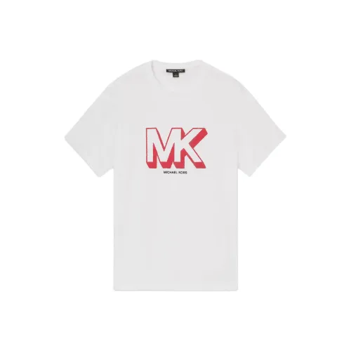 MICHAEL KORS Letter Logo С принтом Круглый вырез Короткий рукав Т-рубашка Т-рубашка Мужская Белая