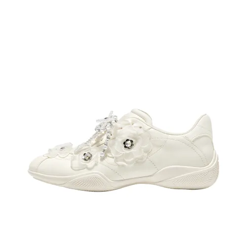 LOMOQUEEN Противоскользящий Устойчивый к истиранию Легкий Покрытие Низкий Топ Кэжуал Женский Жасмин Молочно-белый