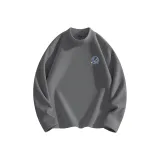 [Half-Turtleneck] Темно-серый (Синий-фиолетовый с логотипом улыбающегося лица на груди)