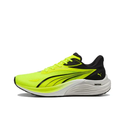 PUMA Electrify Nitro 4 Slip-Resistant Abrasion-Resistant Low Top Casual Running Shoes Men's Black Green PUMA Electrify Nitro 4 Противоскользящие Износостойкие Низкие Топ Повседневные Беговые Кроссовки Мужские Черный Зеленый