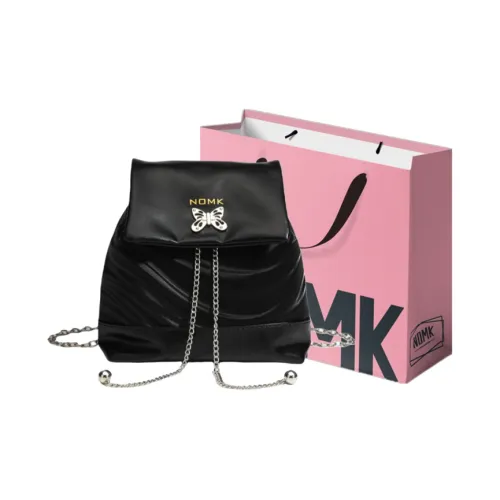 NOMK ПУ (полиуретан) Рюкзак Маленький Женский Черный Серебряный
