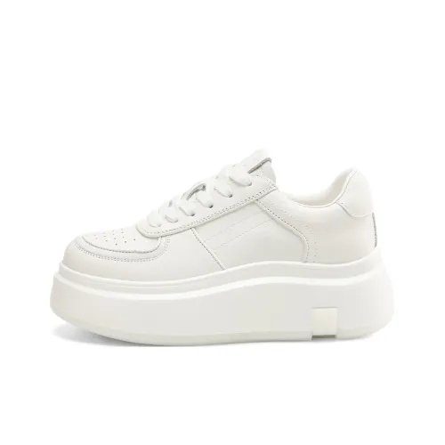 Rosa Bianca Белые Низкие Кроссовки для Скейтбординга Женские Белые