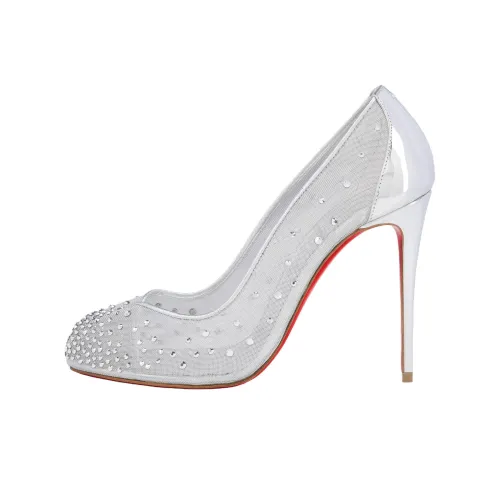 Maison Margiela x CL LUBOTING Bridiela Una Strass Узкий каблук Высокие каблуки 10 см Женские Серебристые