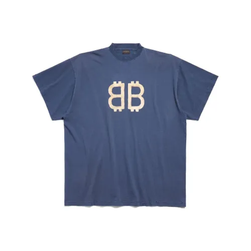 Balenciaga CRYPTO С принтом буквы круглый вырез короткий рукав футболка свободный крой унисекс синий