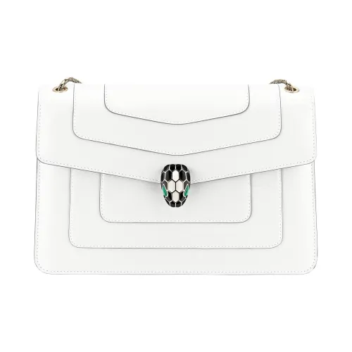 BVLGARI Serpenti Forever Телячья кожа Сумка через плечо Сумка на плечо Женская Белая