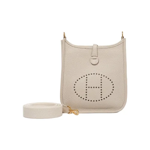 HERMES Evelyne Clemence Коровья кожа Сумка через плечо Мини Сумка Женская Молочный белый