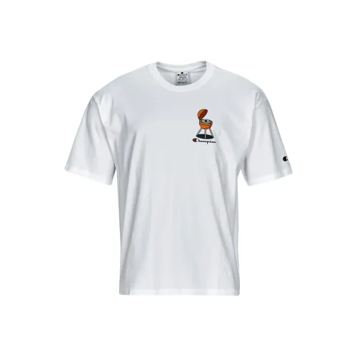 Champion White Men's T-Shirts Чемпион Белые Мужские Футболки