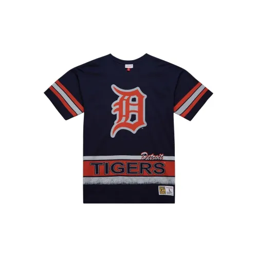 MITCHELL NESS x MLB Base Logo T-Shirt Мужская Морской Синий