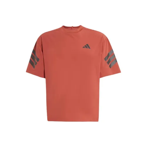 Adidas Gym+ 3 Stripes T-Shirt Мужская Красная Коричневая
