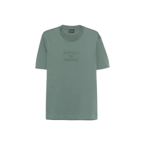 EMPORIO ARMANI SS25 T Рубашка Мужская Темно-зеленая